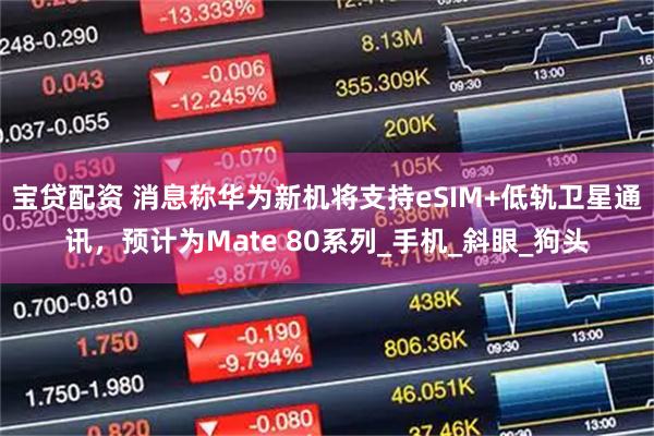宝贷配资 消息称华为新机将支持eSIM+低轨卫星通讯，预计为Mate 80系列_手机_斜眼_狗头